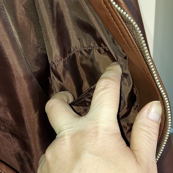 a.n.a Women's faux Leather Jacket In Brown SZ L - Picture 5 of 7